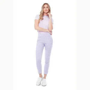 Pantalon 7/8 Gingham Lilas Swing Control
