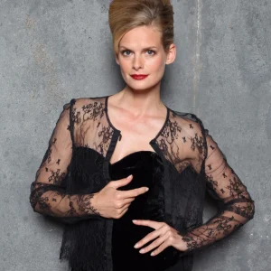 Cardigan dentelle chantilly noir Bleuet