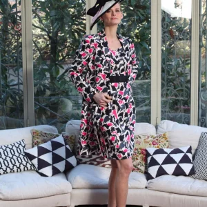 Tailleur robe manteau chic en soie imprimée T46 NEWDELHI