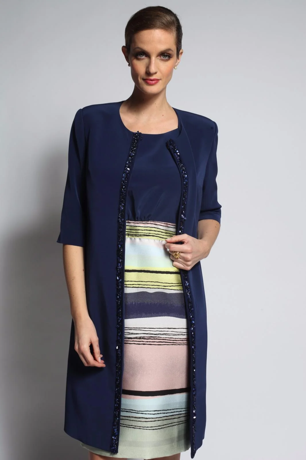 AA-Robe-valentina-rayée taille 40 – Image 6