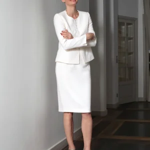 Beau tailleur de mariage civil en crêpe de laine intemporel FIDJI