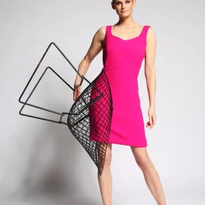 AA-Robe Abaca sans manche en double crêpe de laine, découpe en S