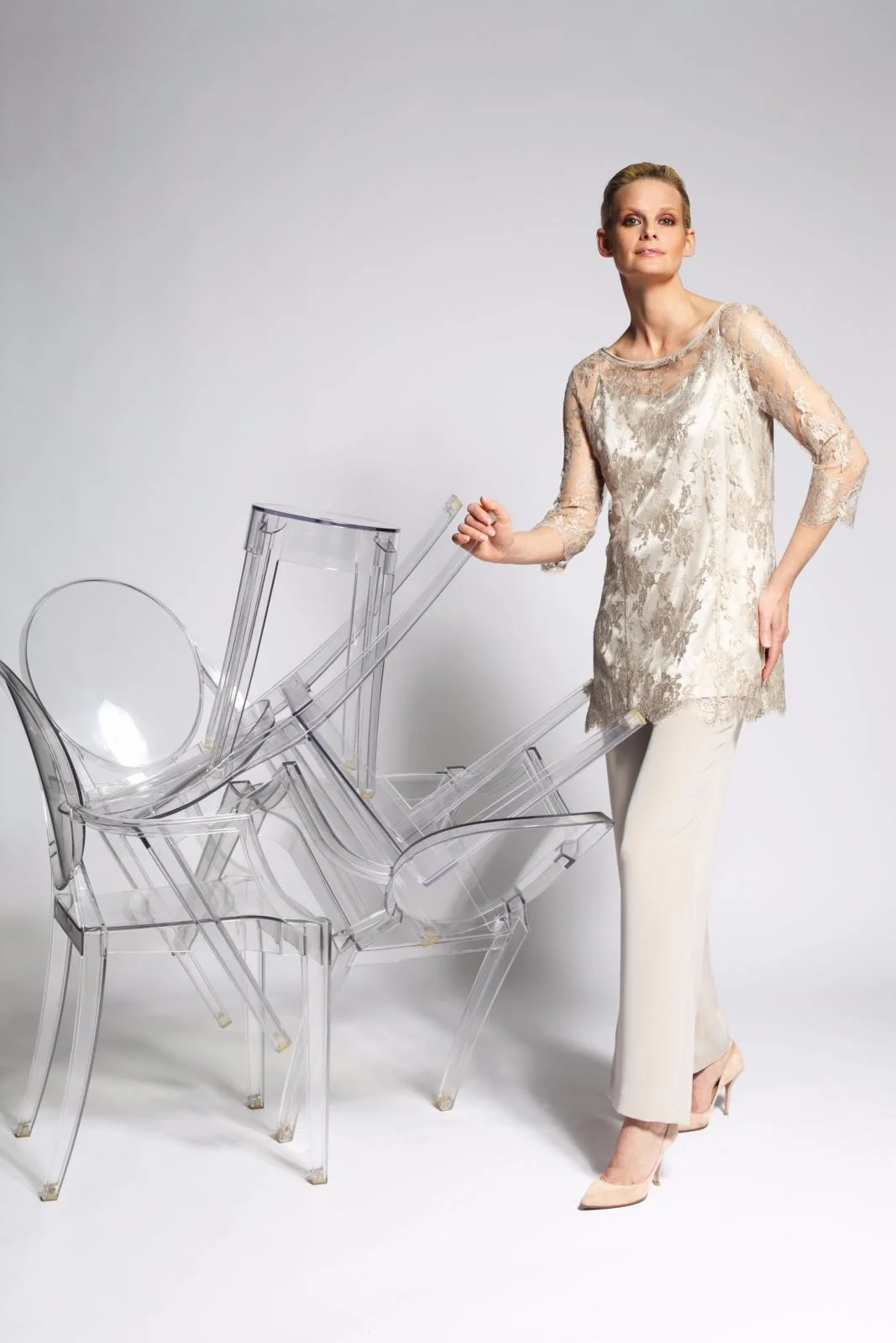 AA- TUNIQUE DENTELLE HACIENDA BLE taille 44 – Image 2