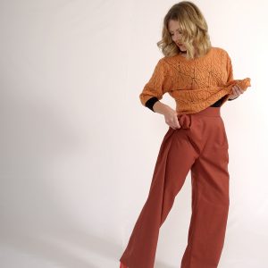 LUNE : Pantalon 100% laine Rouille