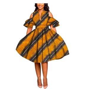 Robe Africaine Tissu Jaune