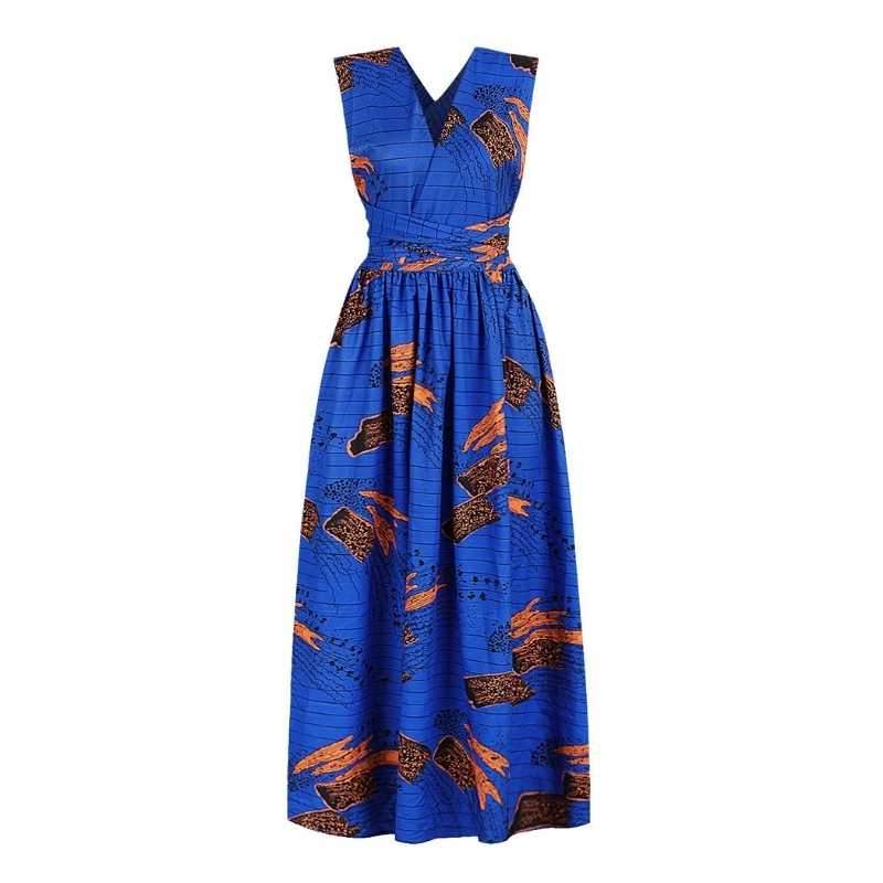 Grande Robe Africaine Bleue – Image 3