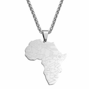 Pendentif Carte Afrique Argent