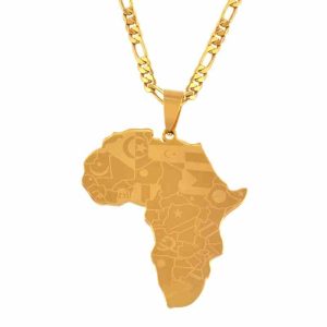 Pendentif Continent Africain Or