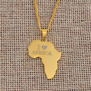 Pendentif Afrique  Plaqué Or