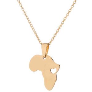 Pendentif Carte Afrique Coeur