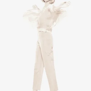 Pantalon de mariage en soie ivoire T40