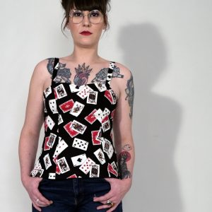 BETTY : Bustier 100% coton (dos nu, bretelles croisées ou droites) jeux de cartes