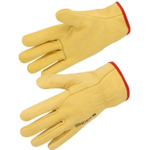 GANT TOUT FLEUR BOVIN JAUNE. SERRAGE ÉLASTIQUE. SINGER SAFETY