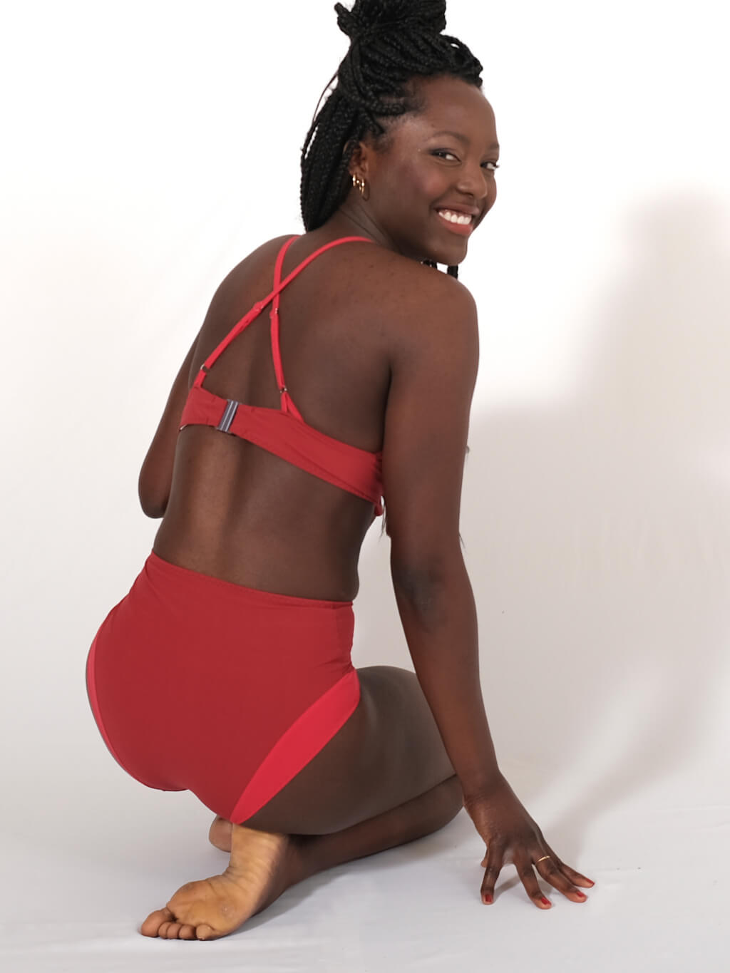 SEDNA : Bas de maillot de bain – rouge & brique – Fabriqué à Lyon – Image 3