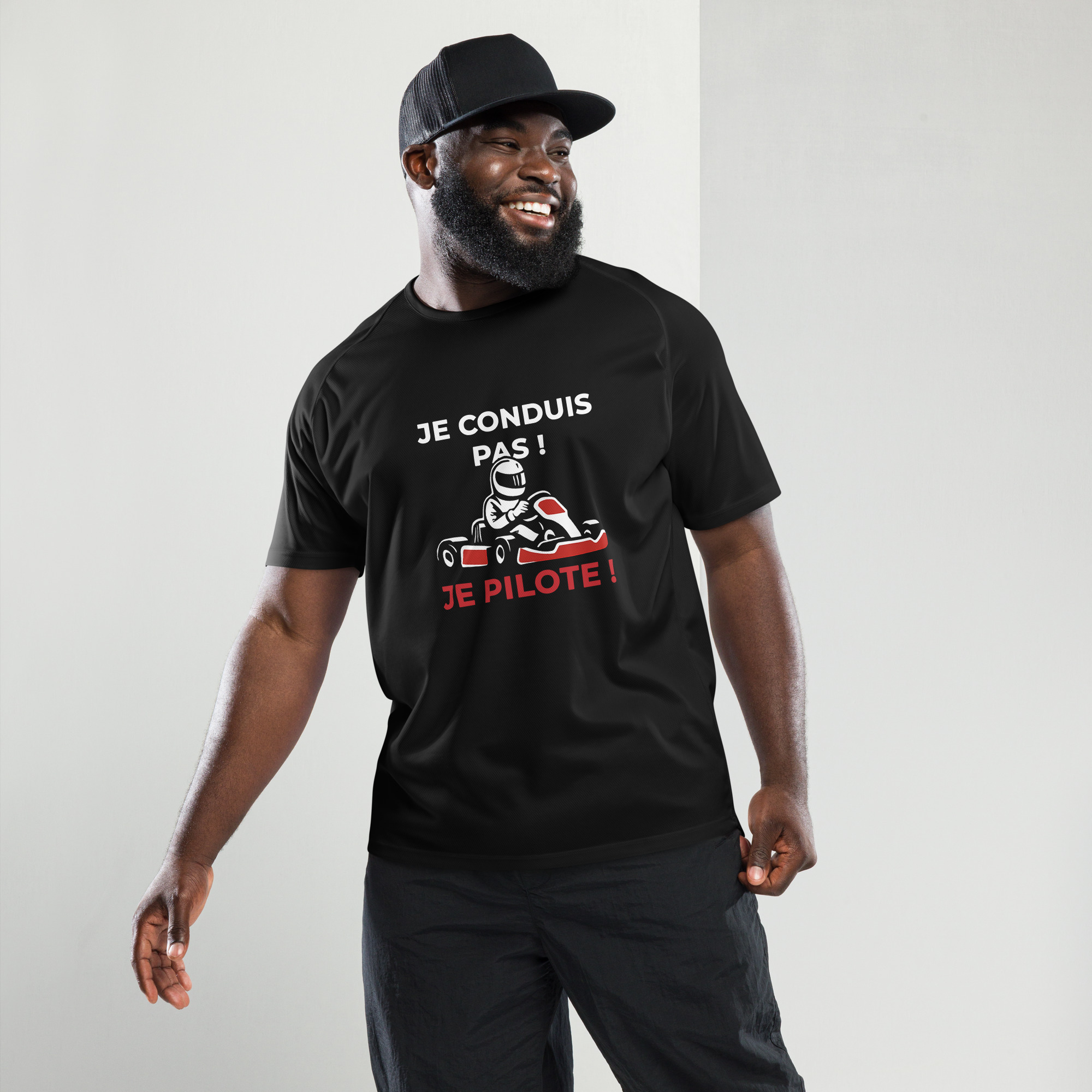 Maillot de sport unisexe Je conduis pas ! Je pilote ! – Image 2