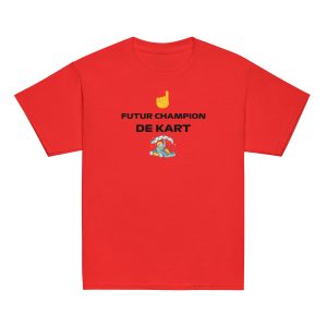 T-shirt enfant Future Champion de Kart – Plusieurs colories + logo de kart
